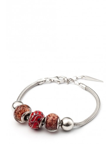 Silver bracelet with Murano glass charms hand made Old Venice