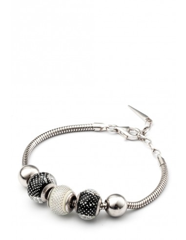 Silver bracelet with Murano glass charms hand made Elegance