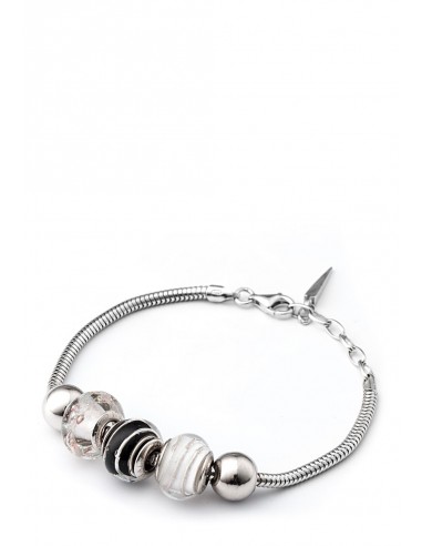Silver bracelet with Murano glass charms hand made Earth
