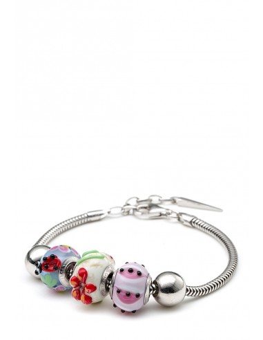 Silver bracelet with Murano glass charms hand made Summer dream