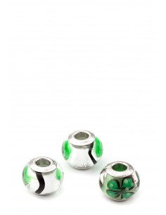 3 charms set Murano glass beads with Silver compatible Pandora Flowers