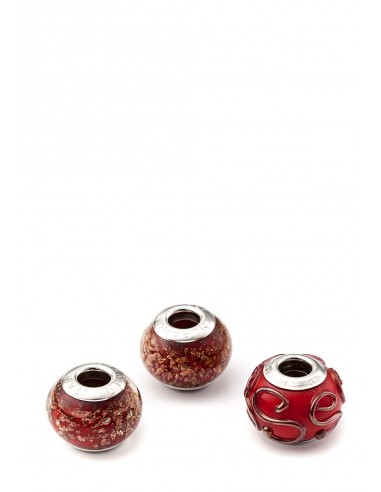 Set 3 beads in vetro di Murano con argento 925 compatibili Pandora 'Doge'
