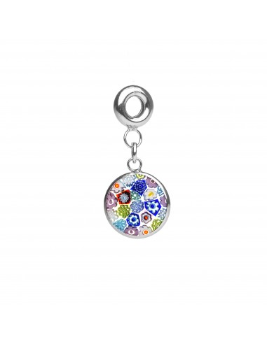 Charms in vetro di Murano con argento 925 'Murrina'