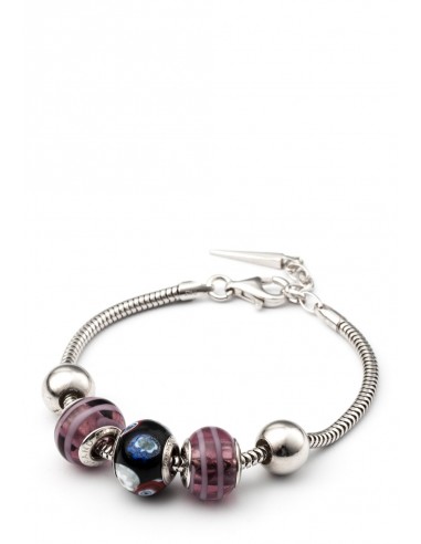 Silver bracelet with Murano glass charms hand made Universe