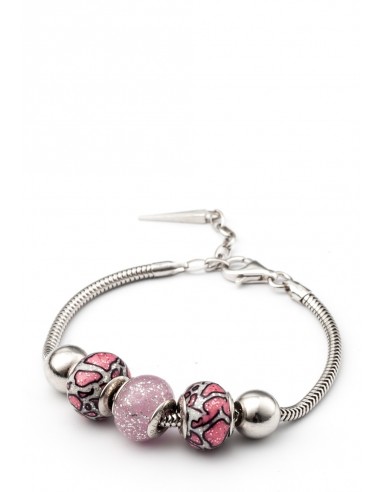 Bracciale in argento con charms in vetro di Murano 'Jungle'