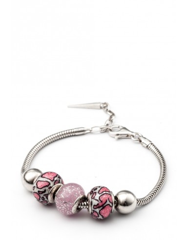 Silver bracelet with Murano glass charms hand made Jungle