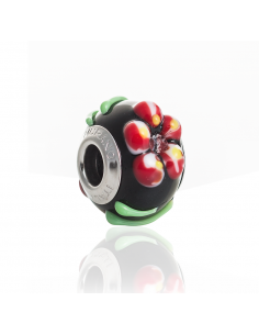 Murano glass charm with Silver compatible Pandora V623