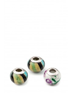 Set 3 beads in vetro di Murano con argento 925 compatibili Pandora 'Primavera'
