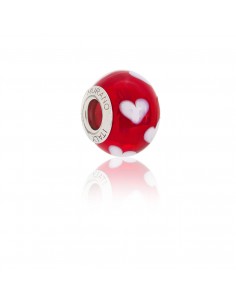 Bead in vetro di Murano e argento 925 compatibile Braccialetti Pandora V696 Red Passion
