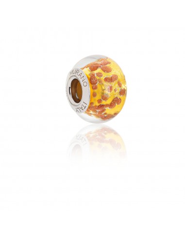 Murano glass charm with Silver compatible Pandora Bracelets V705 Luxury leopard