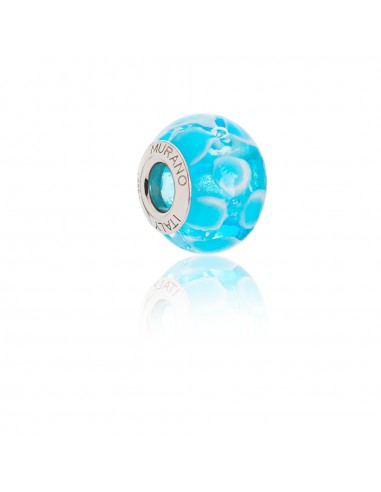 Murano glass charm with Silver compatible Pandora Bracelets V724 Carribean Surf