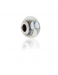 Murano glass charm with Silver compatible Pandora Bracelets V732 Bermuda Surf