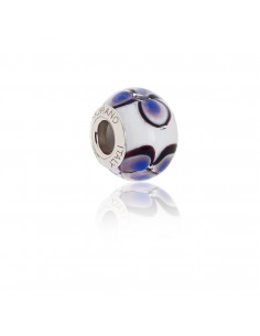 Murano glass charm with Silver compatible Pandora Bracelets V736 Italian Surf