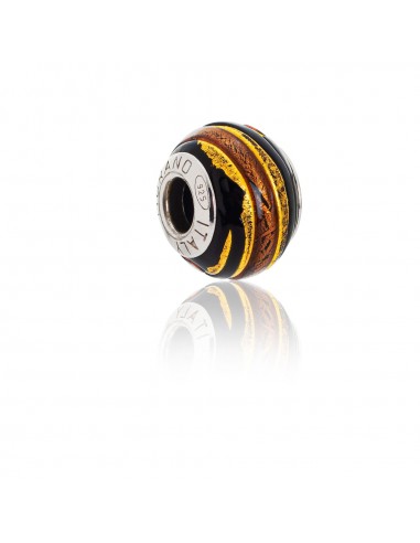 Perla 'Bead' in vetro di Murano e argento 925 compatibile Braccialetti Pandora V744, Bantu