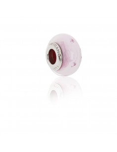 Murano glass charm with Silver compatible Pandora Bracelets V748 Cotton Candy Pink