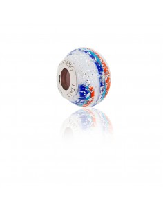 Murano glass charm with Silver compatible Pandora Bracelets V757 Colorful Vortex