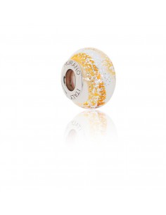 Murano glass charm with Silver compatible Pandora Bracelets V763 Caramel