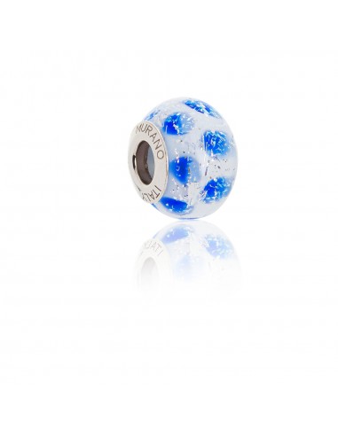 Murano glass charm with Silver compatible Pandora Bracelets V766 Wave