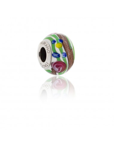 Bead in vetro di Murano e argento 925 compatibile Braccialetti Pandora V781 Giardino...