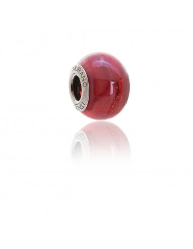 Murano glass charm with Silver compatible Pandora Bracelets V791 Purpura