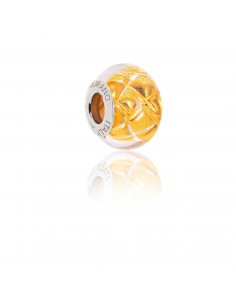 Murano glass charm with Silver compatible Pandora Bracelets V800 Gold Hive