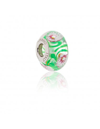 Bead in vetro di Murano e argento 925 compatibile Braccialetti Pandora V809 Ninfea di...