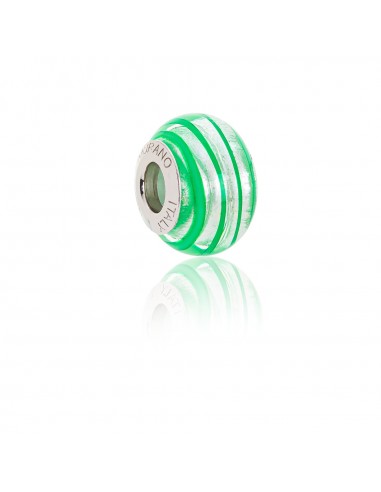 Bead in vetro di Murano e argento 925 compatibile Braccialetti Pandora V827 Foglia...