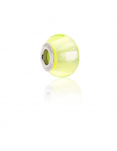 Bead in vetro di Murano e argento 925 compatibile Braccialetti Pandora V831 Lemon