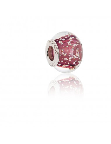 Bead in vetro di Murano e argento 925 compatibile Braccialetti Pandora V839 Amethyst