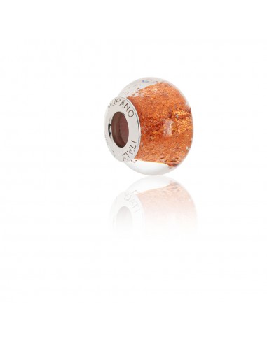 Murano glass charm with Silver compatible Pandora Bracelets V840 Bronze