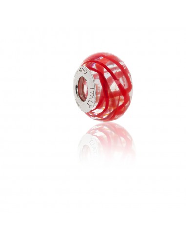 Bead in vetro di Murano e argento 925 compatibile Braccialetti Pandora V845 Bloody