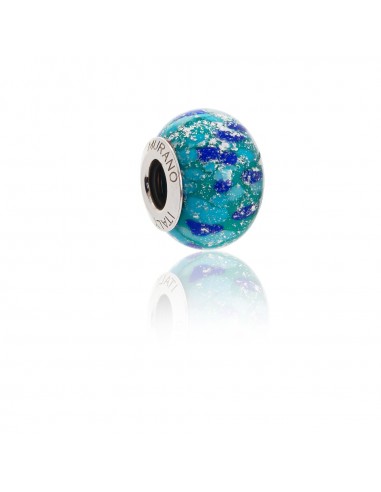 Murano glass charm with Silver compatible Pandora Bracelets V852 Lagoon