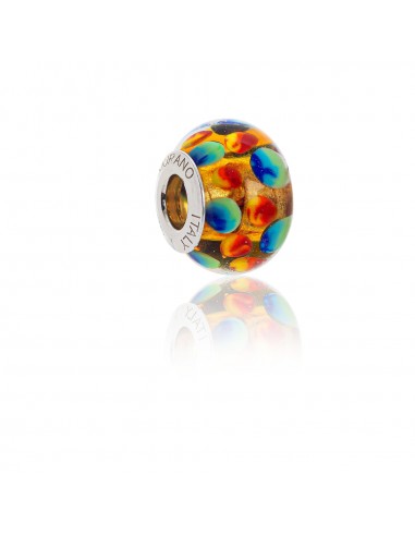 Murano glass charm with Silver compatible Pandora Bracelets V853 Lava Lamp