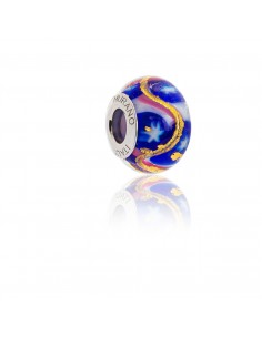 Bead in vetro di Murano e argento 925 compatibile Braccialetti Pandora V862 Stelle e...