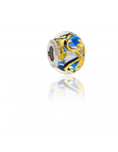Bead in vetro di Murano e argento 925 compatibile Braccialetti Pandora V867 Foglia...