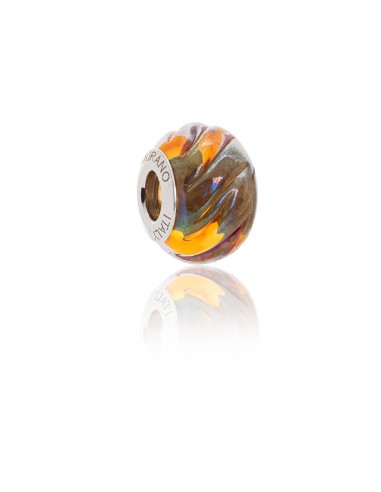 Murano glass charm with Silver compatible Pandora Bracelets V881 Desert Waves