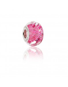 Bead in vetro di Murano e argento 925 compatibile Braccialetti Pandora V885 Onde Rosa