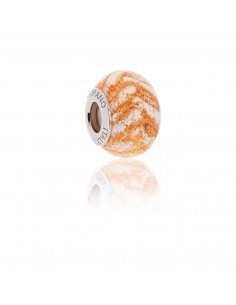 Murano glass charm with Silver compatible Pandora Bracelets V908 Gold Sand