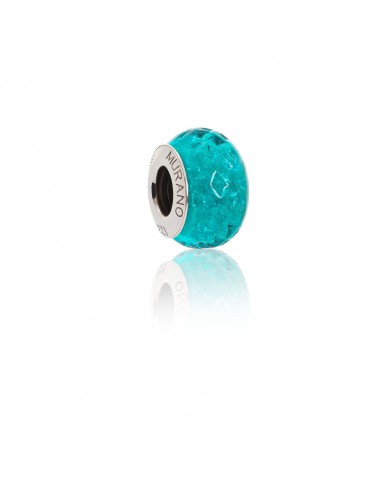 Bead in vetro di Murano e argento 925 compatibile Braccialetti Pandora V928 Acquamarina...