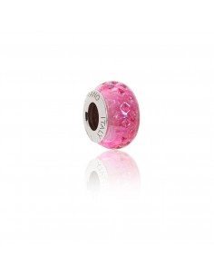 Bead in vetro di Murano e argento 925 compatibile Braccialetti Pandora V929 Fuxia Prestige