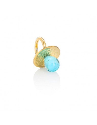 Ciuccio in Argento 925 Placcato Oro 18K e Vetro di Murano inclusa catenina Argento 925...